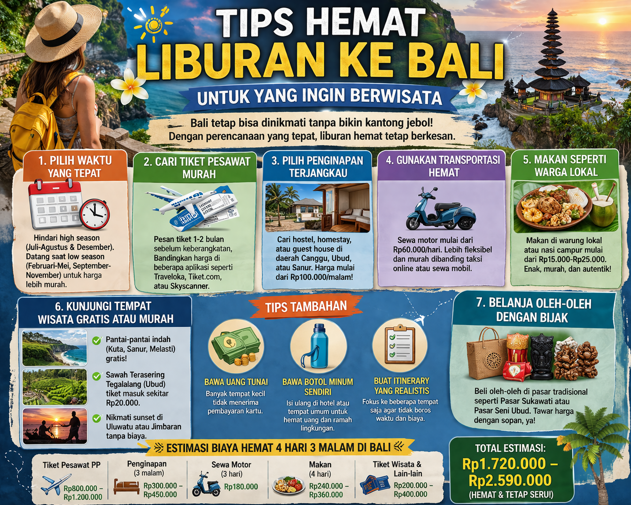 Tips Hemat Liburan ke Bali Untuk Yang Ingin Berwisata