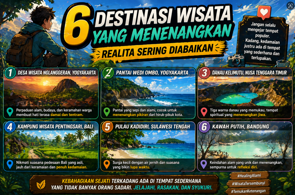 6 Destinasi Wisata yang Menenangkan