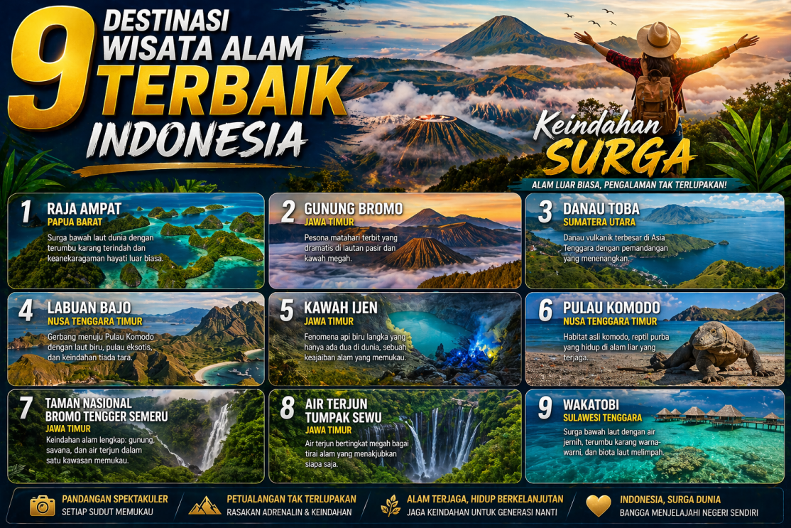 9 Destinasi Wisata Alam