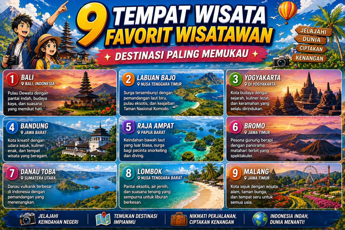 9 Tempat Wisata Favorit
