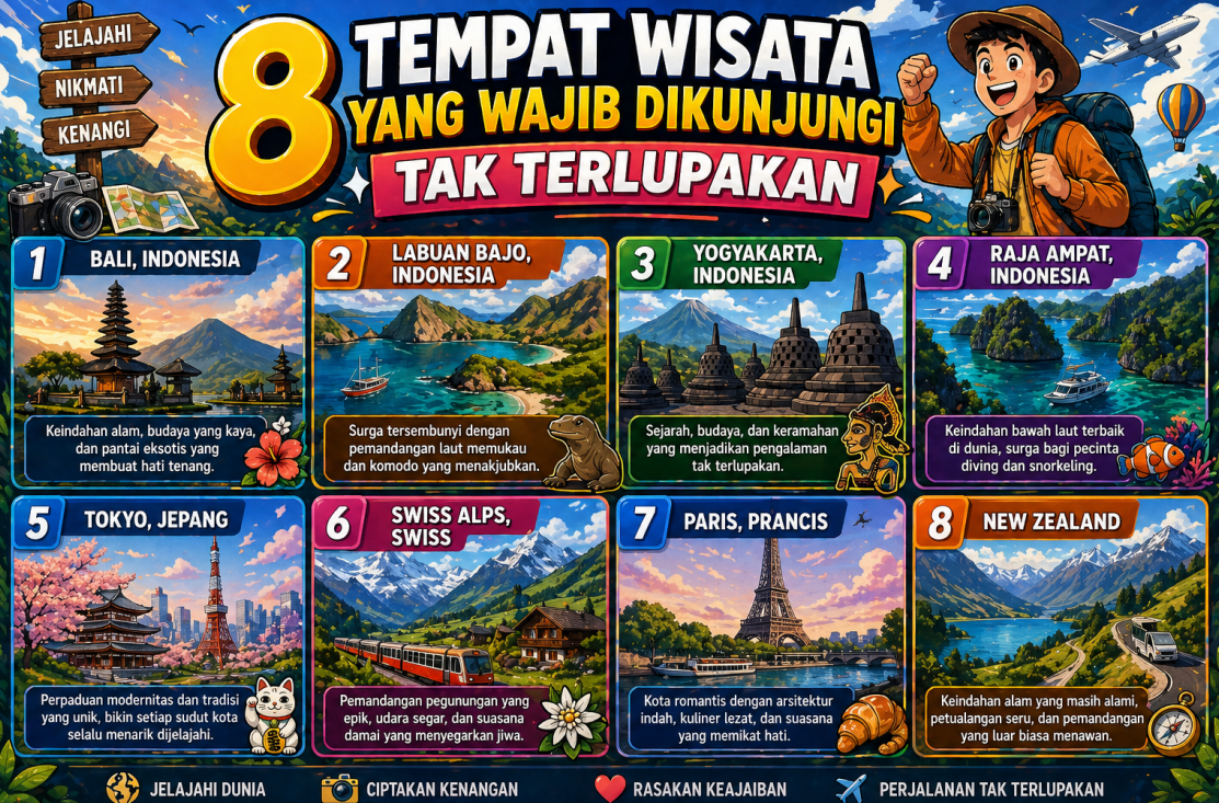 8 Tempat Wisata yang Wajib