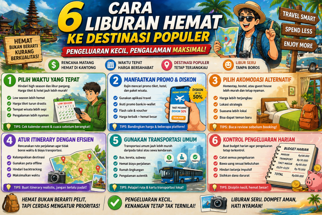 6 Cara Liburan Hemat