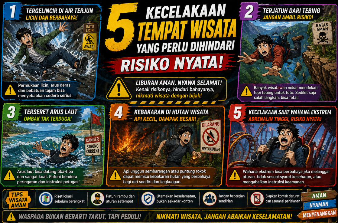 5 Kecelakaan Tempat Wisata