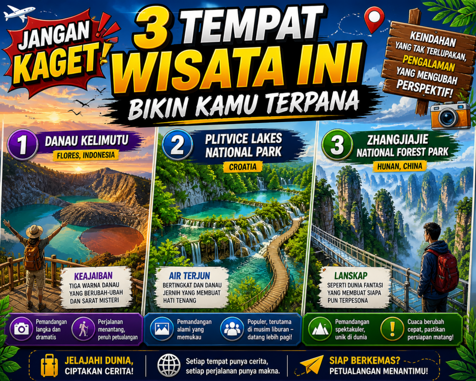 Jangan Kaget 3 Tempat Wisata