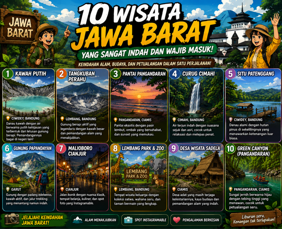 10 Wisata Jawa Barat yang Sangat Indah dan Wajib Masuk