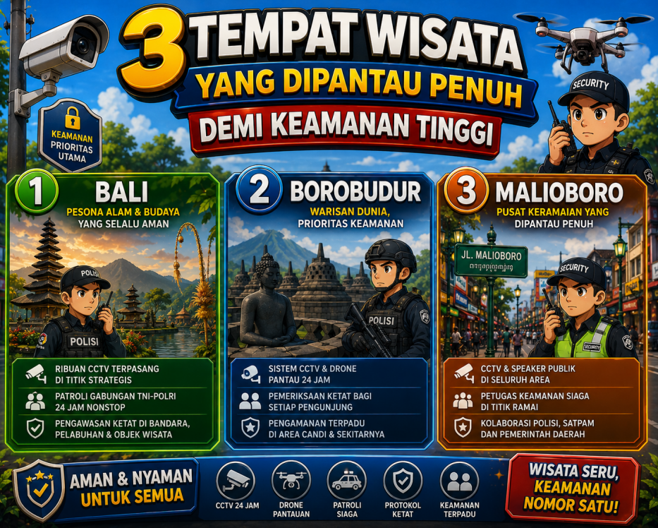 3 Tempat Wisata yang Dipantau Penuh Demi Keamanan Tinggi