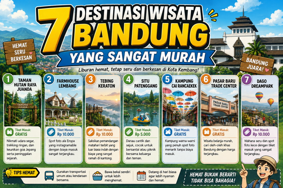 7 Destinasi Wisata Bandung yang Sangat Murah