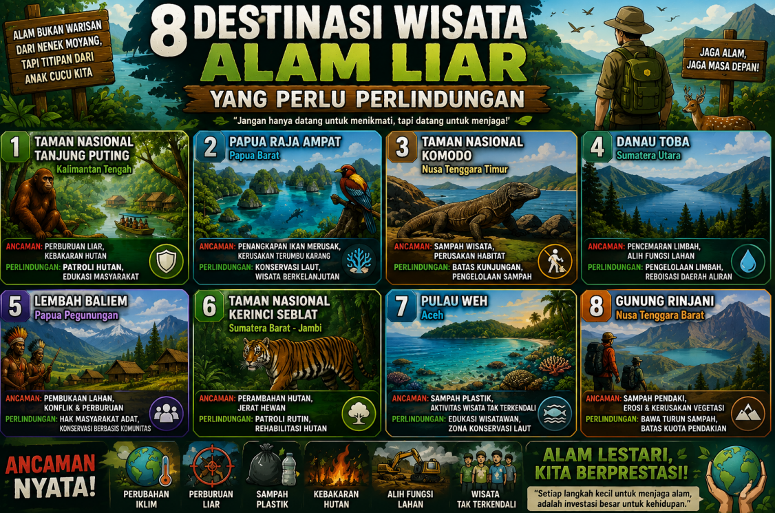 8 Destinasi Wisata Alam Liar yang Perlu Perlindungan