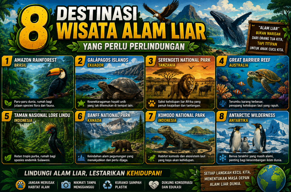 8 Destinasi Wisata Alam Liar