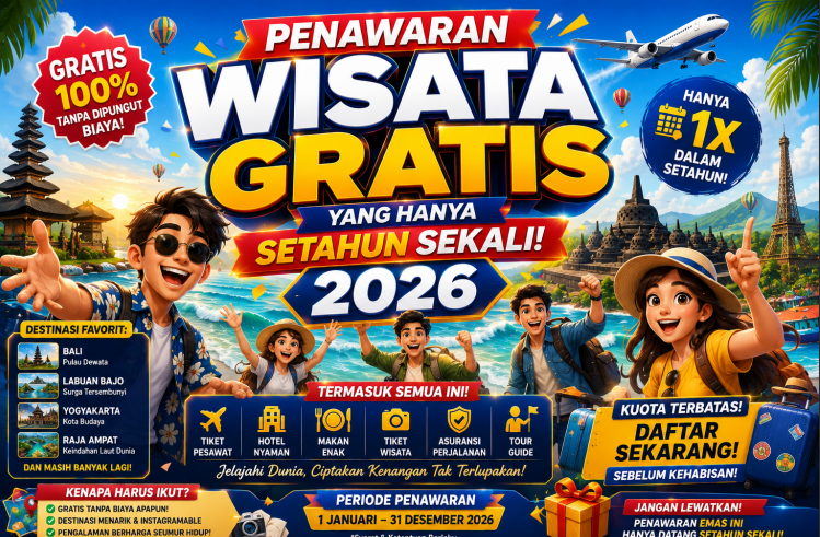 Penawaran Wisata Gratis Yang Hanya Setahun Sekali 2026