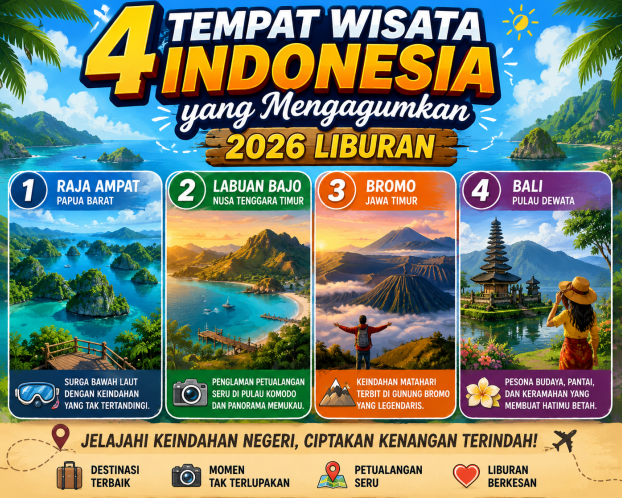 4 Tempat Wisata Indonesia