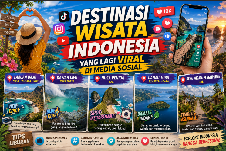 Destinasi Wisata Indonesia yang Lagi Viral di Media Sosial