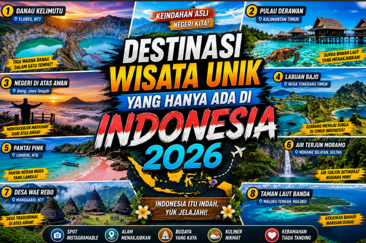 Destinasi Wisata Unik yang Hanya Ada di Indonesia 2026
